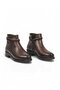 Brown Leather Zippered Stone Detailed Stylish Lightweight Comfortable Leather Women's Boots 325165 - 4