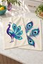 Peacock Jewel Purple Turquoise Peacock and Feather Pattern 2-Piece Kitchen Towel Set 35X55 - 7