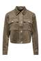 Onlbelicia Women's Faux Suede Buttoned Pocket Jacket Walnut Brown