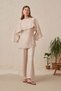 Cape Detailed Linen Blouse