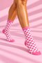Pink and White Checkered Unisex Socks and Elephant Keychain Gift Set in a Special Box - 3