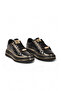 Black Leather Thick Comfortable Sole Lace-Up Women's Casual Walking Shoes Sneaker 431173 - 4