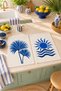 Cobalt Sun Cobalt Blue Palm Sun and Wave Patterned 2-Piece Kitchen Towel Set 35X55