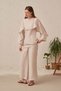Cape Detailed Linen Blouse - 2
