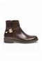 Brown Leather Zippered Stone Detailed Stylish Women's Office Event Daily Boots 451199 - 2