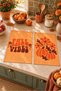 Retro Harvest Retro Floral and Pumpkin Patterned 2-Piece Kitchen Towel Set 35X55