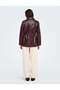 Onlmini Women's Drawstring Waist Faux Leather Jacket with Pockets Decadent Chocolate Brown - 4