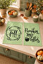 Sage Latte Green Autumn Lettering Patterned 2-Piece Kitchen Towel Set 35X55 - 2