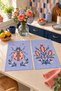 Blue Gem Blue Coral Insect and Flower Patterned 2-Piece Kitchen Towel Set 35X55 - 7