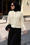 Ruffled Front Knitwear Cardigan Tsd260337 Beige - 4