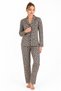 Çağrı Women's Winter Suede Long Sleeve Button Front Soft Textured Pajama Set