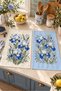 Iris Blue Iris Patterned 2-Piece Kitchen Towel Set 35X55 - 6