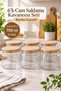 6-Piece Glass Storage Jar with Bamboo Lid 700 ml