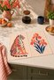 Coral Tiger Peach Tiger and Iris Patterned Modern 2-Piece Kitchen Towel Set 35X55 - 7