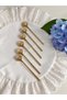 Set of 6 Gold Oyster Stainless Steel Teaspoons - 12 cm Length Stainless Steel - 4