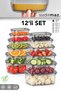 12-Piece Rectangular Storage Container - Freezer and Microwave Safe Leak-Proof Food Organizer Anthracite
