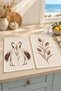 Crane Atelier Beige Crane and Botanical Branch Patterned Plain 2-Piece Kitchen Towel Set 35X55 - 2