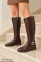 Majesty Zippered Belt Buckle Flat Sole Casual Women's Riding Boots - 8