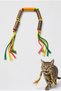 3-Piece U-Shaped Matatabi Cat Toy, Natural Wooden Stick with Cotton Rope and Bell, Colorful
