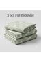 Luxury 3-Piece Turkish Satin Cotton Bedsheet Set – King Size | Ultra Soft, Breathable & Wrinkle-Resistant | Elegant Collection Bedding with 2 Pillowcases (Light Green Floral, King (U.K. Standard)) - 4