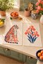 Coral Tiger Peach Tiger and Iris Patterned Modern 2-Piece Kitchen Towel Set 35X55 - 3