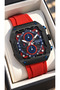 Red Color Silicone Cord, Functions Active, Black Square Case, Men's Wristwatch+Bracelet - 2