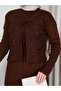Women's Long Knitted Dress with Silver Detailing - 4