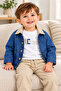 Baby Boy Denim Jacket Sweatshirt Pants 3-Piece Set - 3