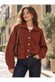 Darcy Polo Collar Pocketed Knitwear Cardigan Women's Dark Brick - 2