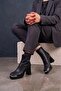 Ardi̇n Imported Special Series Women's Boots with Front Metal Detail and Platform Black - 3