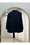 Vasfiye Front Pleated Detailed Ribbed Shirt-Nl1085 Navy Blue - 6