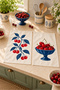 Cherry Cobalt Red Cherry and Blue Bowl Patterned 2-Piece Kitchen Towel Set 35X55 - 5