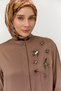 Kuş Motif İşlemeli Floş Tunik - 4