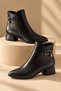 Clavia Metal Buckle Zippered Short Heeled Casual Women's Boots - 3