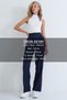 Women's Navy Blue High Waist Wide Leg Fabric Trousers Alc-X15895 - 2