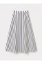 Alita City Lcw Vision Navy Blue Poplin Striped Midi Women's Skirt with a Difference - 5