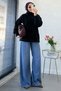 Premium Stand Collar Button Detailed Knit Sweater - Black - 8
