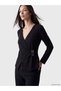 Peak New Season Black Double-Breasted Ruched Soft-Touch Blouse