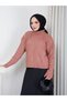 Women's Hair Patterned Half Fisher Knit Sweater