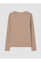 Alita City Farkıyla Lcw Everyday Brown Diver Fabric Plain Double Breasted Long Sleeve Women's Blouse - 4