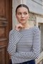 Women's Spanish Sleeve Striped Blouse - 3