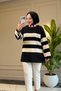44472 - Stylish Comfortable Rayon Striped Women's Long Flowy Thin Knit Sweater