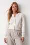 Women's Ecru Crew Neck Buttoned Wool Blend Knitwear Crop Cardigan Alc-X15969