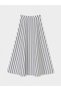 Alita City Lcw Vision Navy Blue Poplin Striped Midi Women's Skirt with a Difference - 6