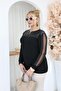 Plus Size Leather Detailed Stone Blouse - 9