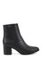 Women's Black Zippered Thick Heeled Boots