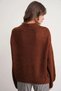 6701 Women's Soft Textured Crew Neck Oversize Knitwear Sweater Cinnamon - 4