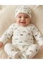 0-3 Months Cute Patterns 3 Pieces Boneli Zibin Set Made of 100% Cotton
