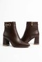 Nelap Toka Stoned Heeled Women's Heeled Boots Brown Skin - 4