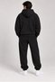 Large Size Men's Oversize Hooded Black Sweatshirt 3 Thread Count - 2